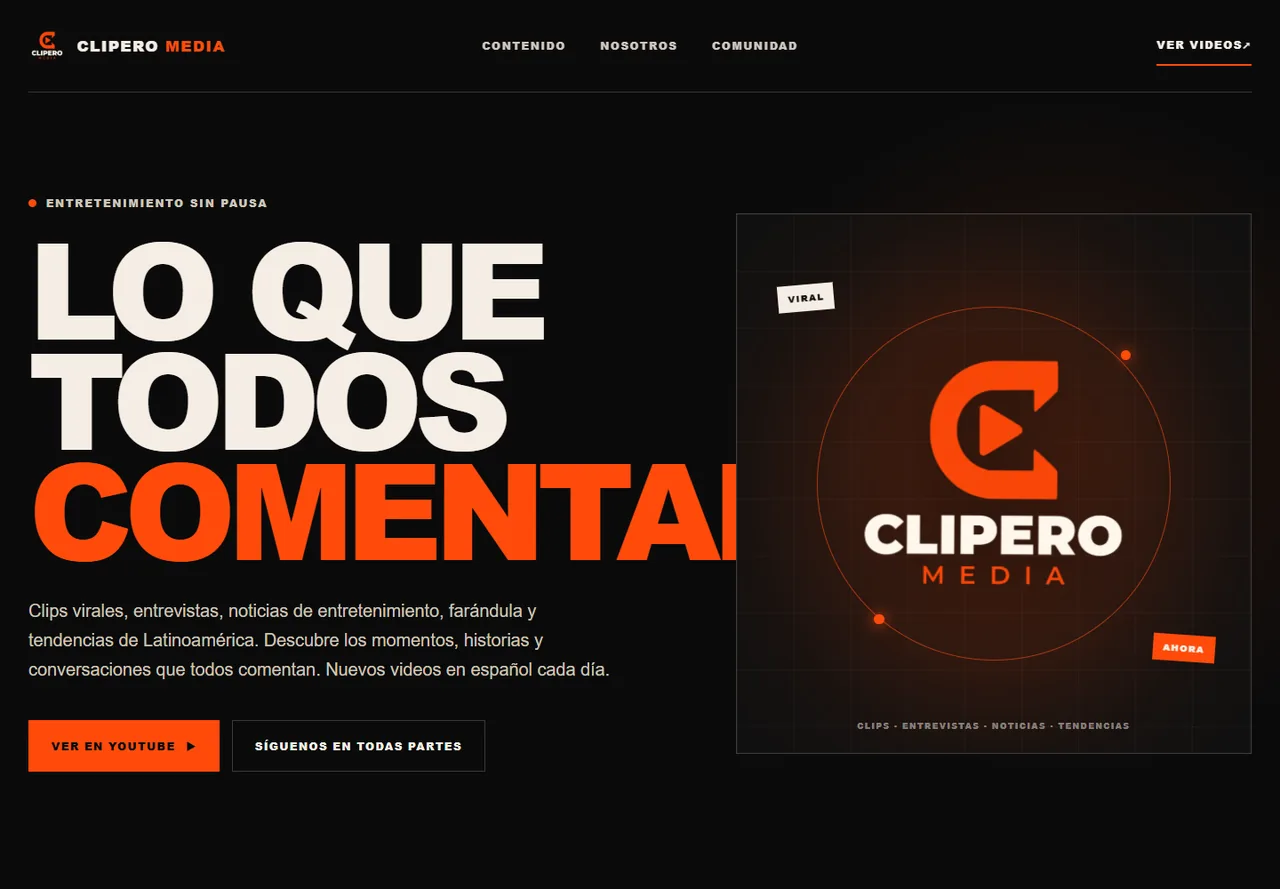 Clipero Media — Latino Entertainment Website website homepage